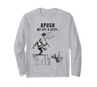 Apush Me Off a Cliff 2025 Examen Ap para Estudiantes Bandera Americana Manga Larga
