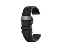 APVMFMKLTG 20 22 24 mm Correa de reloj Fit for Omega Fit for Casio Fit for Tissot Fit for Breitling Fit for Seiko Correa PU + Pulsera de goma Pulsera negra naranja azul(Black black black B,24mm)