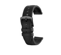 APVMFMKLTG 20 22 24 mm Correa de reloj Fit for Omega Fit for Casio Fit for Tissot Fit for Breitling Fit for Seiko Correa PU + Pulsera de goma Pulsera negra naranja azul(Black black black,22mm)