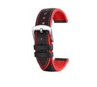 APVMFMKLTG 20 22 24 mm Correa de reloj Fit for Omega Fit for Casio Fit for Tissot Fit for Breitling Fit for Seiko Correa PU + Pulsera de goma Pulsera negra naranja azul(Black red silver,20mm)