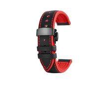 APVMFMKLTG 20 22 24 mm Correa de reloj Fit for Omega Fit for Casio Fit for Tissot Fit for Breitling Fit for Seiko Correa PU + Pulsera de goma Pulsera negra naranja azul(Black red black B,22mm)