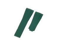 APVMFMKLTG Ajuste for Rolex 20 21 mm Correa de caucho negra Correas de reloj de silicona con hebilla plegable de acero inoxidable(Green-No buckle)