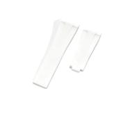 APVMFMKLTG Ajuste for Rolex 20 21 mm Correa de caucho negra Correas de reloj de silicona con hebilla plegable de acero inoxidable(White-No buckle)