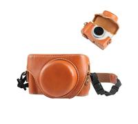 APVMFMKLTG Apto For Cámara Sony ZV-1F Vlog, Funda For Cámara De Cuerpo Completo De PU, Bolsa con Correa(Brown)