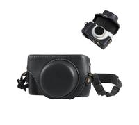 APVMFMKLTG Apto For Cámara Sony ZV-1F Vlog, Funda For Cámara De Cuerpo Completo De PU, Bolsa con Correa(Black)