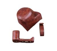 APVMFMKLTG Apto For Videocámara Sony ZV-E10 Cámara con Sistema Sin Espejo Apto For Cámara Retro Zve10 Funda De Cuero Bolsa De Cuero Funda Protectora For Cámara De PU(Dark Brown)