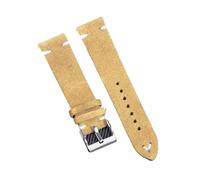 APVMFMKLTG Correa Apta For Reloj Seiko, Pulsera Vintage Hecha A Mano Con Costuras, 18mm, 20mm, 22mm(Khaki-White,18MM_GOLD BUCKLE)