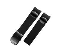 APVMFMKLTG Correa de caucho de silicona con extremo curvado de 22 mm for Ulysse Fit for Nardin Watchband 263 Fit for DIVER Pulseras de reloj de metal a prueba de agua Negro Marrón Azul(B black-black)
