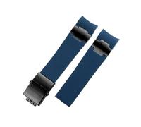 APVMFMKLTG Correa de caucho de silicona con extremo curvado de 22 mm for Ulysse Fit for Nardin Watchband 263 Fit for DIVER Pulseras de reloj de metal a prueba de agua Negro Marrón Azul(B blue-black)