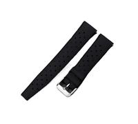 APVMFMKLTG Correa de caucho tropical Correa de reloj de liberación rápida 18 mm 20 mm 22 mm Correas de reloj inteligente de silicona suave(Black,20mm)