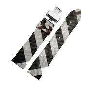 APVMFMKLTG Correa de cuero con patrón a cuadros de desmontaje rápido, pulsera negra y marrón de 12, 14, 16, 18, 20 y 22mm, apta for cadena de reloj BURBERRY for hombres y mujeres(Black silver B,16mm)
