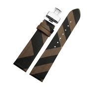 APVMFMKLTG Correa de cuero con patrón a cuadros de desmontaje rápido, pulsera negra y marrón de 12, 14, 16, 18, 20 y 22mm, apta for cadena de reloj BURBERRY for hombres y mujeres(Brown silver B,20mm)