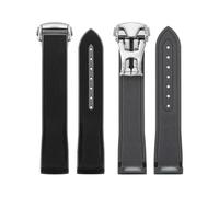 APVMFMKLTG Correa De Goma Con Interfaz Curva De 20mm, Compatible Con Hebilla Seamaster, Compatible Con Omg MoonSwatch, Pulsera Deportiva Resistente Al Agua For Hombres Y Mujeres(Black-Buckle)