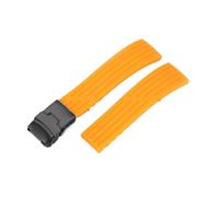 APVMFMKLTG Correa de goma for reloj, 18mm, 20mm, 22mm, 24mm, compatible con Seiko, compatible con Omega, compatible con Samsung, accesorios universales for pulsera de reloj(Orange-black,18mm)