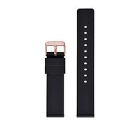 APVMFMKLTG Correa de reloj 14 mm 16 mm 18 mm 20 mm 22 mm 24 mm Correa de reloj inteligente de caucho fluorado suave Pulsera de liberación rápida(Black Rose gold)