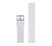 APVMFMKLTG Correa de reloj 14 mm 16 mm 18 mm 20 mm 22 mm 24 mm Correa de reloj inteligente de caucho fluorado suave Pulsera de liberación rápida(White Silver)