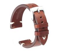 APVMFMKLTG Correa de reloj 18mm 20mm 22mm correas de reloj rojo marrón hecho a mano S pulsera de liberación rápida apta for Gear S3(Red Brown-Silver,22mm)