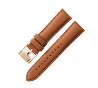 APVMFMKLTG Correa de reloj apta for Fossil, resistente al agua, hebilla de acero rosa azul oscuro, correas de reloj universales de 22mm y 24mm(Light Brown-Rose-K8,24mm)