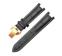 APVMFMKLTG Correa De Reloj Apta For GC Fit For Correa De Reloj Guess Apta For Pulsera Con Hebilla De Mariposa 20 * 11mm 22 * 13mm Correa For Hombres Y Mujeres(Black white-R,22-13mm)