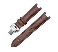 APVMFMKLTG Correa De Reloj Apta For GC Fit For Correa De Reloj Guess Apta For Pulsera Con Hebilla De Mariposa 20 * 11mm 22 * 13mm Correa For Hombres Y Mujeres(Brown silver,20-11mm)