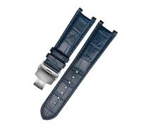 APVMFMKLTG Correa De Reloj Apta For GC Fit For Correa De Reloj Guess Apta For Pulsera Con Hebilla De Mariposa 20 * 11mm 22 * 13mm Correa For Hombres Y Mujeres(Dark blue silver,22-13mm)