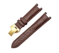 APVMFMKLTG Correa De Reloj Apta For GC Fit For Correa De Reloj Guess Apta For Pulsera Con Hebilla De Mariposa 20 * 11mm 22 * 13mm Correa For Hombres Y Mujeres(Brown gold,20-11mm)