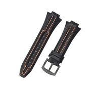 APVMFMKLTG Correa de reloj de 15mm x 27mm apta for Seiko SNL017P1 SNL029P2 SNA595P2 SNL021P1 pulseras deportivas accesorios de reloj(BlackOrange-Black)