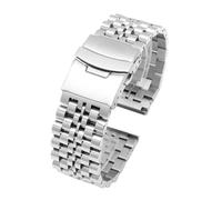 APVMFMKLTG Correa de reloj de acero inoxidable 20 mm 22 mm 24 mm Apto for Longines Apto for Seiko Apto for Tissot Apto for Omega Correa de reloj de malla de metal pulido Hombres Mujeres Plata Negro(96