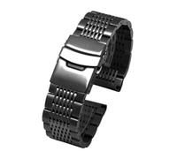 APVMFMKLTG Correa de reloj de acero inoxidable 20 mm 22 mm 24 mm Apto for Longines Apto for Seiko Apto for Tissot Apto for Omega Correa de reloj de malla de metal pulido Hombres Mujeres Plata Negro(95