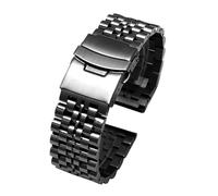 APVMFMKLTG Correa de reloj de acero inoxidable 20 mm 22 mm 24 mm Apto for Longines Apto for Seiko Apto for Tissot Apto for Omega Correa de reloj de malla de metal pulido Hombres Mujeres Plata Negro(96