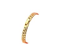 APVMFMKLTG Correa de reloj de acero inoxidable sólido for mujer, correa de malla de tamaño pequeño de oro rosa a la moda, 6mm, 8mm, 10mm, 12 cadenas de reloj de Metal ultrafinas(Golden,16mm)