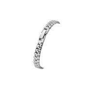 APVMFMKLTG Correa de reloj de acero inoxidable sólido for mujer, correa de malla de tamaño pequeño de oro rosa a la moda, 6mm, 8mm, 10mm, 12 cadenas de reloj de Metal ultrafinas(Silver,14mm)