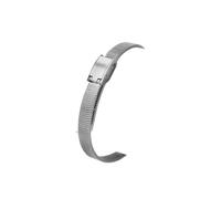 APVMFMKLTG Correa de reloj de acero inoxidable sólido for mujer, correa de malla de tamaño pequeño de oro rosa a la moda, 6mm, 8mm, 10mm, 12 cadenas de reloj de Metal ultrafinas(Mesh belt silver,8mm)