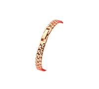 APVMFMKLTG Correa de reloj de acero inoxidable sólido for mujer, correa de malla de tamaño pequeño de oro rosa a la moda, 6mm, 8mm, 10mm, 12 cadenas de reloj de Metal ultrafinas(Rose gold,16mm)