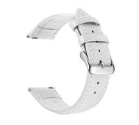 APVMFMKLTG Correa De Reloj De Cuero, Correas De Reloj De Liberación Rápida De 18 Mm/20 Mm/22 Mm, Aptas For Samsung Fit For Galaxy Watch, Aptas For Garmin Fit For Huawei Watch(White Silver)