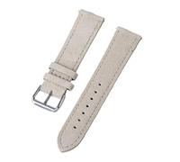APVMFMKLTG Correa de reloj de cuero Vintage, pulsera de repuesto Universal hecha a mano, 18mm, 19mm, 20mm, 21mm, 22mm, 24mm, marrón y gris(Beige,22MM_BLACK BUCKLE)