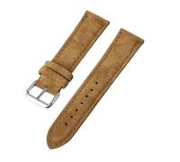 APVMFMKLTG Correa de reloj de cuero Vintage, pulsera de repuesto Universal hecha a mano, 18mm, 19mm, 20mm, 21mm, 22mm, 24mm, marrón y gris(Yellow brown,20MM_ROSE GOLD BUCKLE)