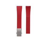 APVMFMKLTG Correa De Reloj De Goma FKM Universal, Suave Y Cómoda, De 18, 19, 20, 21 Y 22MM, Cortada A Medida, Premium Fluororubber(Red-Buckle,22mm)