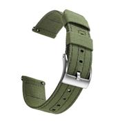 APVMFMKLTG Correa de reloj de liberación rápida de lona, correas de reloj de repuesto de 20mm y 22mm for hombres y mujeres(Army Green Silver)