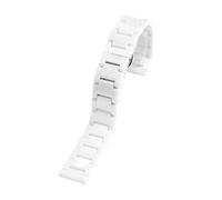 APVMFMKLTG Correa de reloj de mujer de acero inoxidable y cerámica de liberación rápida, pulsera de reloj de Metal, 12, 14mm, 16mm, 18mm, oro rosa y blanco(Ceramic white,18mm)