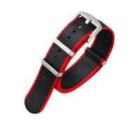 APVMFMKLTG Correa de Reloj de nailon, Correa suave de 20mm y 22mm, deportiva Universal for 007, repuesto apto for Correa Reloj de nailon de 20mm y 22mm(A20. Red black,20mm)