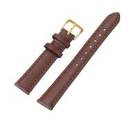APVMFMKLTG Correa de reloj de piel sintética de 8mm, 10mm, 12mm, 14mm, 16mm y 18mm, correa fina y suave for reloj inteligente Seiko, pulsera de 20mm y 22mm(Brown-gold,10mm)
