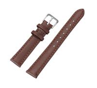 APVMFMKLTG Correa de reloj de piel sintética de 8mm, 10mm, 12mm, 14mm, 16mm y 18mm, correa fina y suave for reloj inteligente Seiko, pulsera de 20mm y 22mm(Brown-steel,16mm)