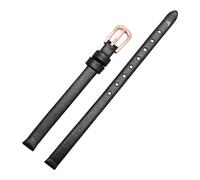 APVMFMKLTG Correa de reloj for mujer, correa de reloj apta for Folli Fit for Follie Fit for esfera pequeña, cadena de piel fina de 6mm, 8mm, 10mm, 12mm, 14mm y 16mm(Black-rose,12mm)