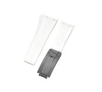 APVMFMKLTG Correa De Reloj For Rolex Fit For DAYTONA Fit For SUBMARINER Fit For Yacht-Master Fit For GMT Explorer Silicona 20 Accesorio De Reloj De Goma Reloj Pulsera Correa Cadena(White-Black-Z9)