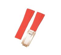 APVMFMKLTG Correa De Reloj For Rolex Fit For DAYTONA Fit For SUBMARINER Fit For Yacht-Master Fit For GMT Explorer Silicona 20 Accesorio De Reloj De Goma Reloj Pulsera Correa Cadena(Red-All rose-Z9)