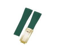 APVMFMKLTG Correa De Reloj For Rolex Fit For DAYTONA Fit For SUBMARINER Fit For Yacht-Master Fit For GMT Explorer Silicona 20 Accesorio De Reloj De Goma Reloj Pulsera Correa Cadena(Green-All gold-Z9)