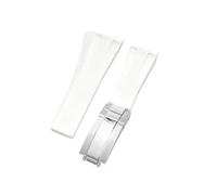 APVMFMKLTG Correa De Reloj For Rolex Fit For DAYTONA Fit For SUBMARINER Fit For Yacht-Master Fit For GMT Explorer Silicona 20 Accesorio De Reloj De Goma Reloj Pulsera Correa Cadena(White-Steel-Z9)