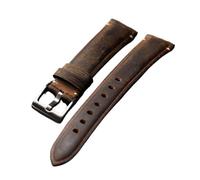 APVMFMKLTG Correa de reloj hecha a mano, 18 19 20 21 22 mm marrón, pulsera de cuero cepillado vintage, correa de reloj de hombre engrosada(18mm)