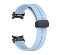 APVMFMKLTG Correa de silicona con hebilla plegable magnética for Samsung Galaxy Watch 6, 5, 4, 40mm, 44mm/5 Pro 45mm/4 6 Classic 43 47 42 46 Mm(Light Blue,Galaxy Watch 5 44mm)